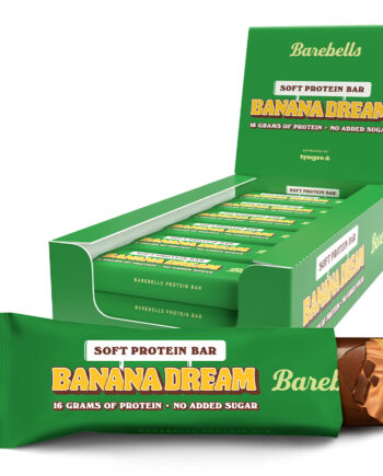 Barebells Banana Dream  12x55g    Sukkerfri Proteinbar Med Banan   Højt Proteinindhold