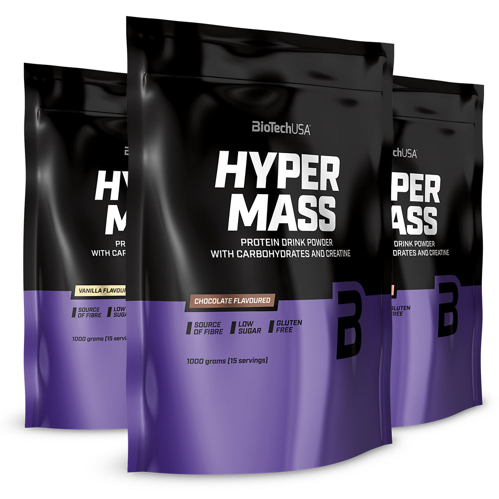 Biotechusa Hyper Mass 3x1000g Weight Gainer Med Højt Kalorie- Proteinindhold