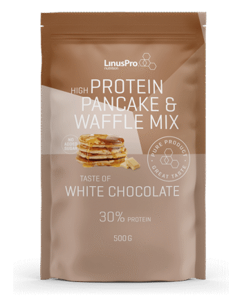 Linuspro Protein Pancake   Waffle Mix White Chocolate  500g  Pandekageblanding