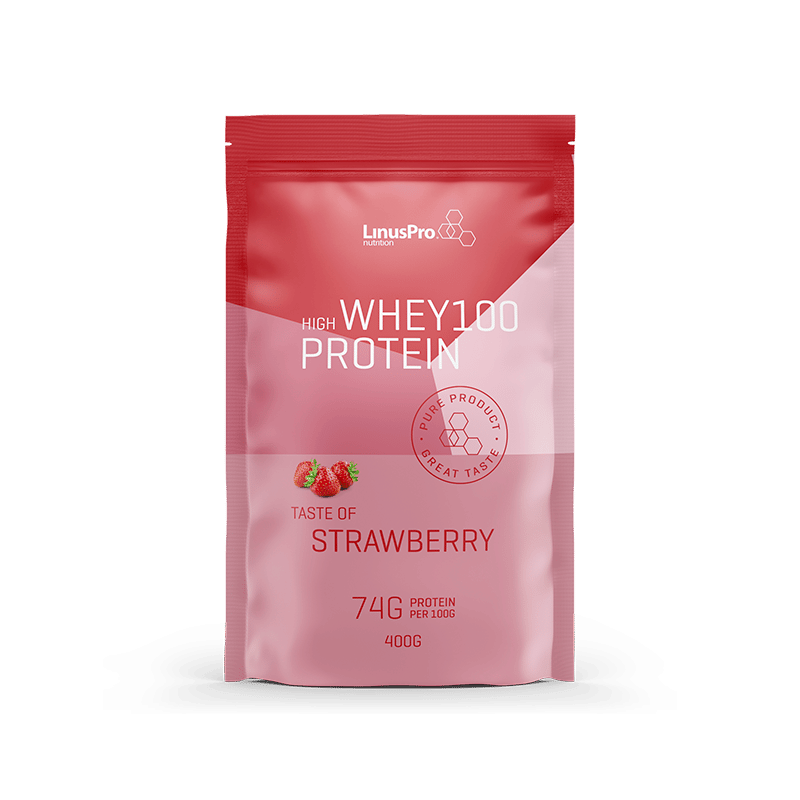 Linuspro Whey 100 Strawberry 400g Proteinpulver