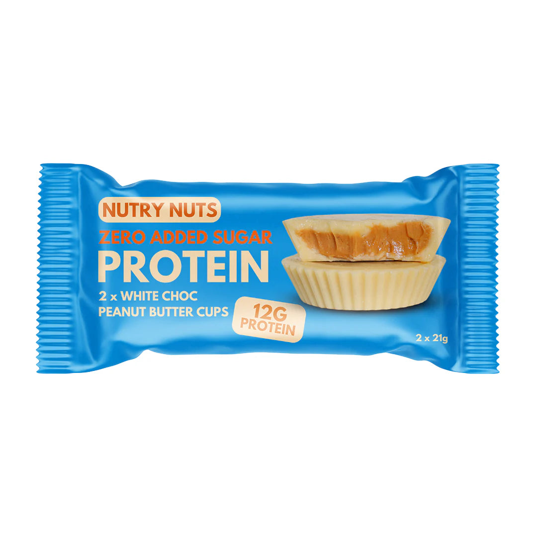 Nutry Nuts Peanut Butter Cups  White Chocolate  42g  Proteinsnacks