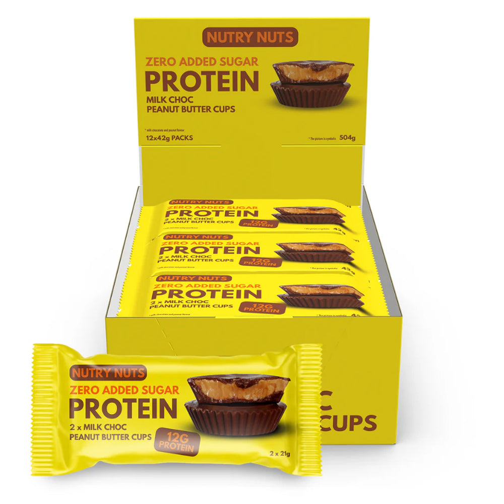 Nutry Nuts Peanut Butter Cups 12x42g Mælkechokolade Peanutbutter Højt Proteinindhold