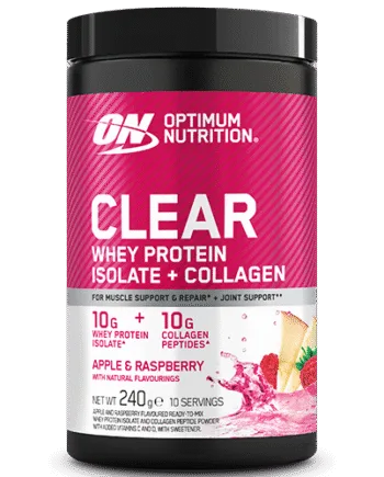 Optimum Nutrition Clear Whey Protein Isolate   Collagen Apple   Raspberry  240g