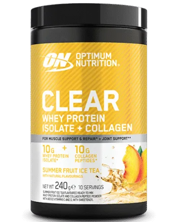 Optimum Nutrition Clear Whey Protein Isolate   Collagen Summer Fruit Ice Tea  240g