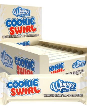 Wispy Cookie Swirl  10x55g    Sukkerfri Proteinbar Med Hvid Chokolade Og Cookiesmag   Højt Proteinindhold