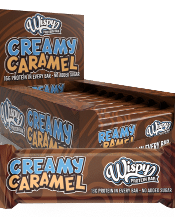 Wispy Creamy Caramel  10x55g    Sukkerfri Proteinbar Med Cremet Karamel   Højt Proteinindhold