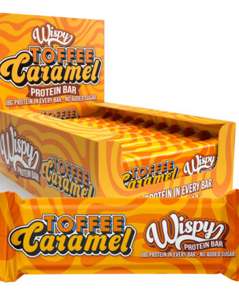 Wispy Toffee Caramel  10x55g    Sukkerfri Proteinbar Med Blød Og Smagfuld Karamel   Højt Proteinindhold